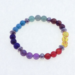 7 Chakra Round Beaded Bracelet for Women Healing Gemstones