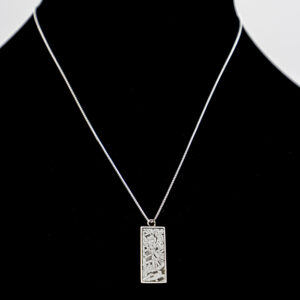 Sericho Pallasite Meteorite Pattern Rectangular Pendant