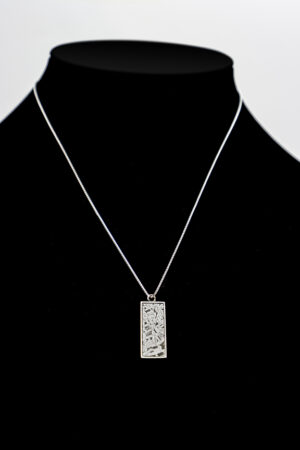 Sericho Pallasite Meteorite Pattern Rectangular Pendant