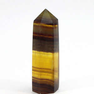 Amber Fluorite Point Obelisk Tower - Natural Yellow Fluorite Healing Crystal Wand for Clarity & Personal Power