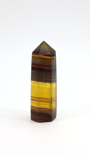Amber Fluorite Point Obelisk Tower