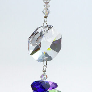 Double Chakra Octagon Crystals with 2 sets of Rainbow Crystals  Suncatcher