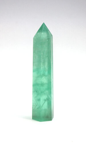 Green Fluorite Powder Spar Crystal Point Tower