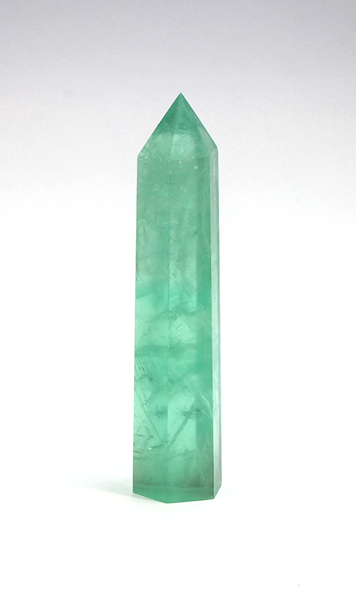 Green Fluorite Powder Spar Crystal Point Tower - Natural Healing Obelisk for Mental Clarity & Heart Opening