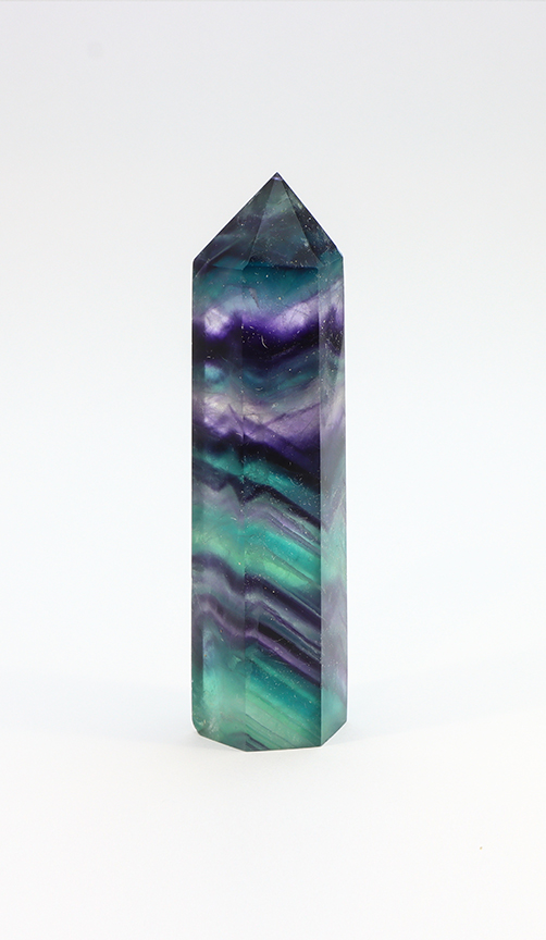 Rainbow Fluorite Crystal, Towers Point - Natural Multi-Color Healing Obelisk for Clarity & Chakra Alignment
