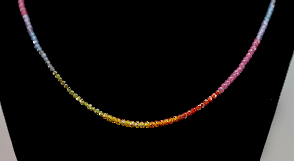 Sapphire Rainbow Rhinestone Necklace - Image 2