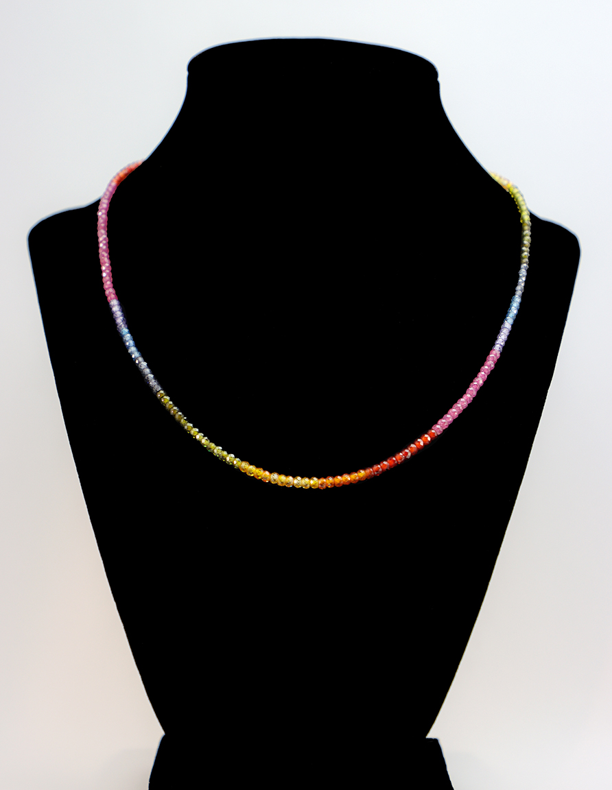 Sapphire Rainbow Rhinestone Necklace