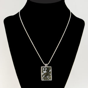 Celestrial Sericho Pallasite Meteorite Pendant featuring Olivine Crystals