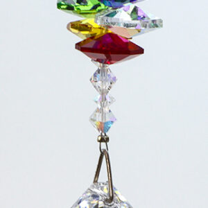 Teardrop Crystal with Rainbow Cluster Crystals Suncatcher