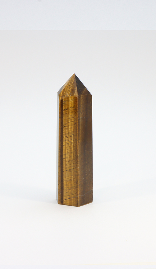 Natural Tiger's Eye Point Obelisk - Golden Crystal Tower for Courage & Personal Power